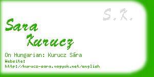 sara kurucz business card